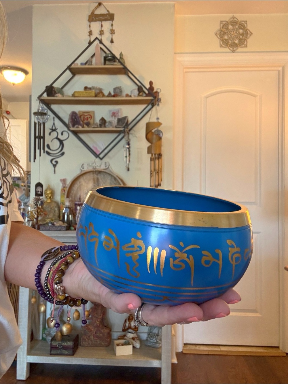 Decorative Blue and Gold Singing Bowl - Brand Unspecified